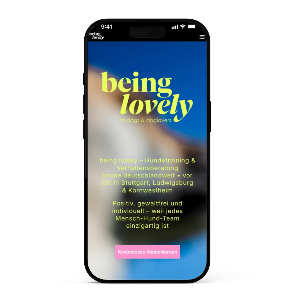beinglovely_iPhone_Mockup Smartphone Mockup der Website being lovely