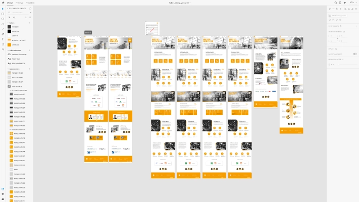 Konzeption der Website von Sutter Dialog in Adobe XD
