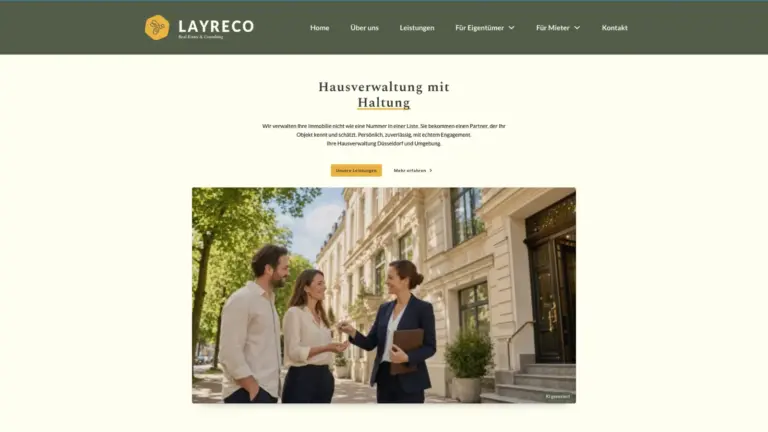 Website LAYRECO im Browser